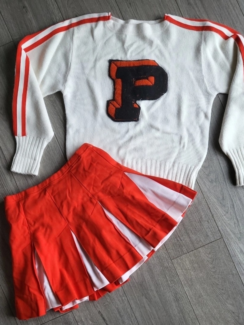 Vtg 1970s Princeton Cheer Uniform Stadium Shaker Sweater Skirt Ivy League P READ - Picture 15 of 15